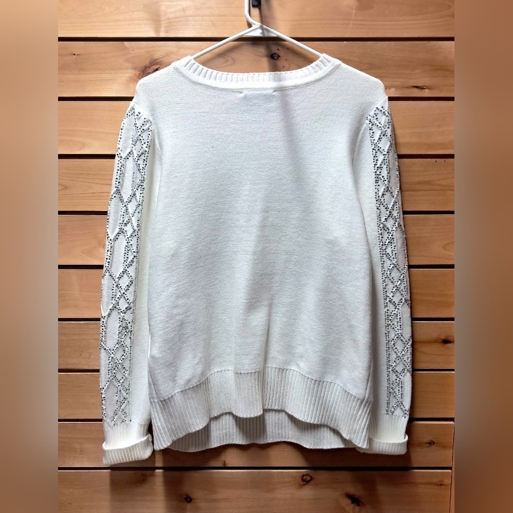 Joseph Ribkoff White Crew Neck Sweater - Picture 3 of 5